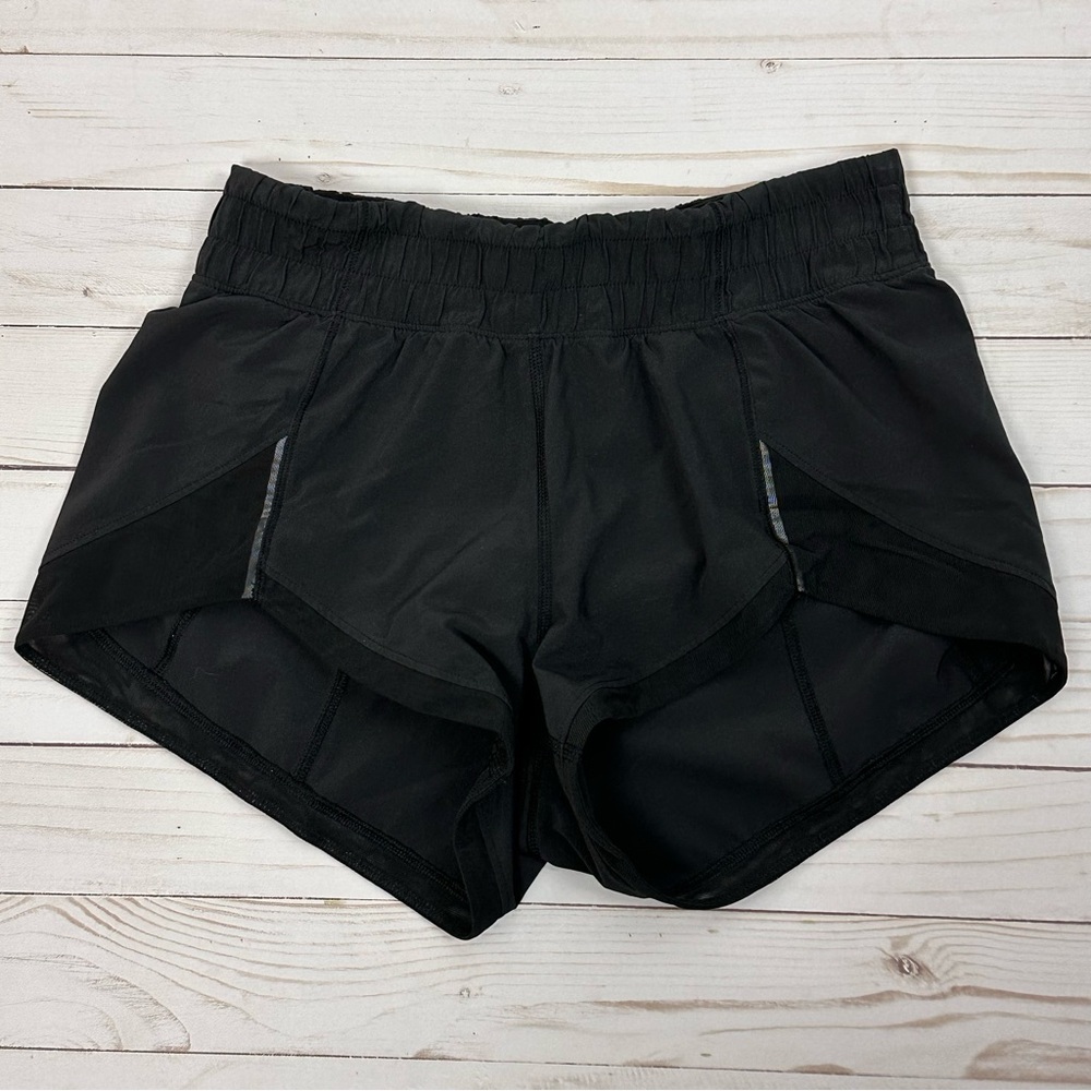 LULULEMON MILES AHEAD black running short w/ reflective - size 2